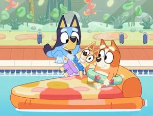 Bluey And Bingo At Pool bluey wallpaper
