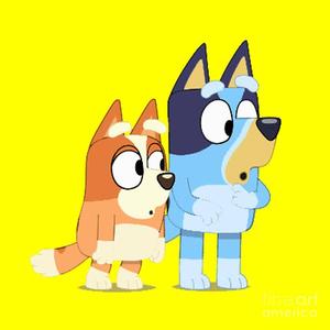 Bluey And Bingo Looking Curious Yellow bluey wallpaper