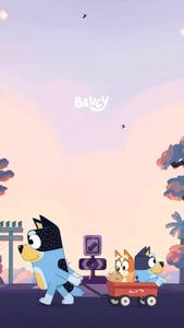 Bluey And Bingo On Pull-Along Cart bluey wallpaper