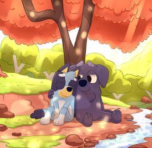 Bluey And Jean-Luc bluey wallpaper