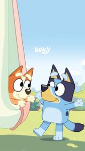 Bluey With Bingo In A Hammock bluey wallpaper
