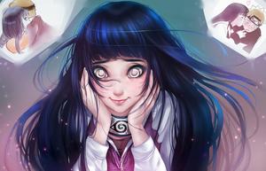 Blushing Hinata With Naruto hinata wallpaper