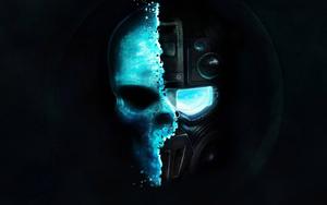 Bold and Daring Blue Skull Wallpaper skull wallpaper