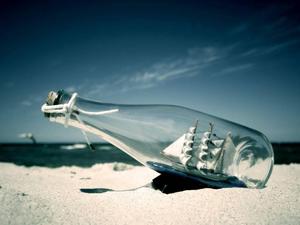 Bottle Ship Sand Laptop laptop wallpaper
