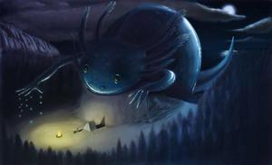 Boy And Axolotl Digital Art axolotl wallpaper