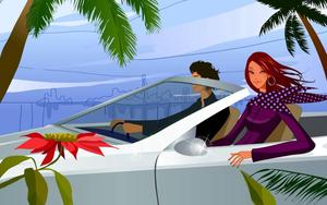 Boy And Girl In White Car girl wallpaper
