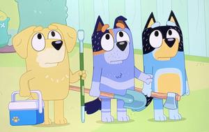 Brad, Uncle Stripe, And Bandit Bluey bluey wallpaper