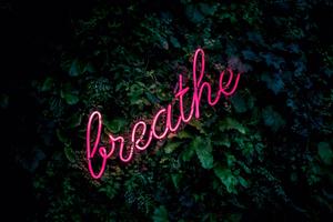 Breathe Signage Dark Green Aesthetic aesthetic wallpaper