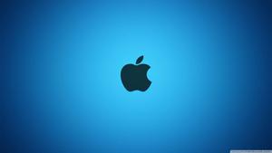 Bright Blue Apple Logo Wallpaper