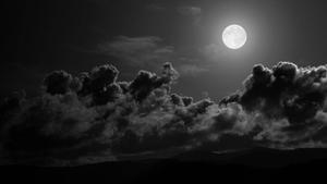 Bright full moon on a dark night sky black wallpaper