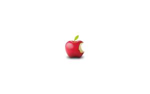 Bright Red Apple Logo  Wallpaper