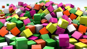 Brightly Colored 3D Cubes  Wallpaper