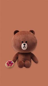 Brown Bear With Donut Cartoon IPhone cartoon iphone wallpaper