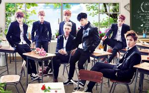 BTS Group Photo In Classroom bts group photo wallpaper