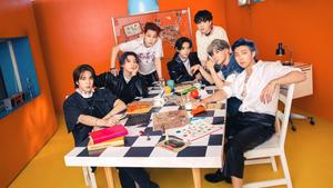 BTS Group Photo In Orange Room bts group photo wallpaper