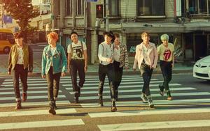 BTS Group Photo In Pedestrian Lane bts group photo wallpaper