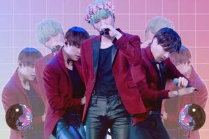 BTS In Pink Fan Art aesthetic wallpaper