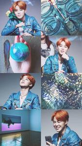 BTS Jimin Blue Aesthetic Collage aesthetic collage wallpaper