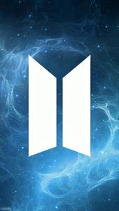 BTS Logo In Blue bts logo wallpaper