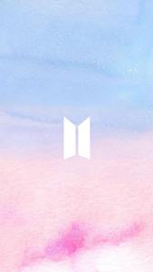 BTS Logo In Pastel bts logo wallpaper