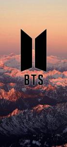 BTS Logo On Aesthetic Mountain bts logo wallpaper