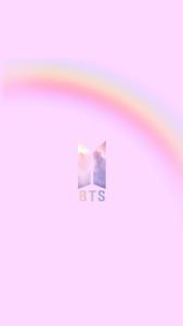 BTS Logo Pink Rainbow bts logo wallpaper