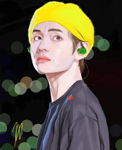 BTS V Yellow Beret Art bts v wallpaper
