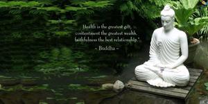buddha statue with a quote in the background buddha wallpaper