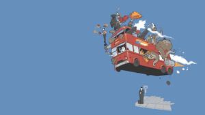 Bus In Sky Animated Cartoon cartoon wallpaper