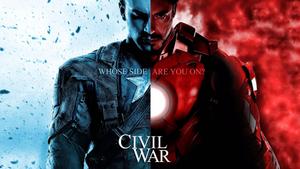 Captain America and Iron Man face off in a climactic battle from Marvel's Captain America: Civil War captain america wallpaper