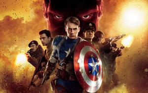 Captain America stands proud and ready for battle