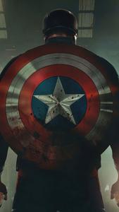 Captain America With Shield Back Angle Shot Background captain america wallpaper
