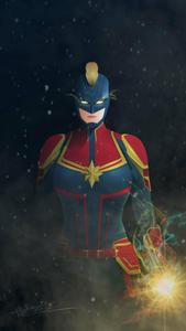 captain marvel in the snow marvel 4k phone wallpaper