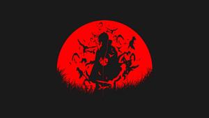  Caption: Akatsuki Under the Lustrous Red Moon  Wallpaper