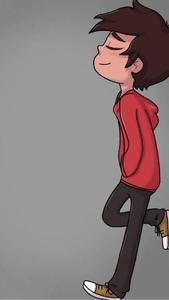  Caption: Cool Marco, the Cute Boy Cartoon leaning on a Wall 
