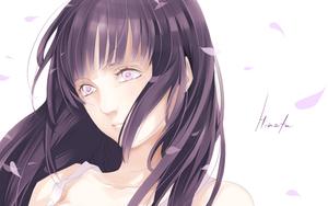 Hinata Surrounded by Cherry Blossoms in a Serene Digital Art Scene hinata wallpaper