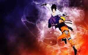 Uzumaki Naruto & Uchiha Sasuke - Intense Battle Under the Moonlight naruto shippuden wallpaper