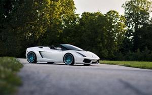 White Lamborghini Gallardo Spyder with Top Down lamborghini wallpaper
