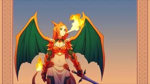 Captivating Anime Charizard Girl in Action sexy anime wallpaper