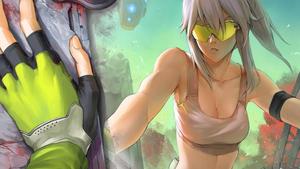 Captivating Cyberpunk Anime Girl sexy anime wallpaper