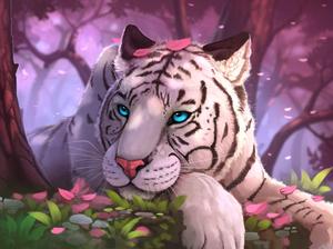 Captivating Floral White Tiger tiger wallpaper