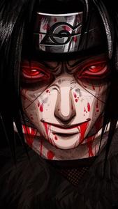 Captivating Itachi Phone Wallpaper Showcasing Red Eyes and Gothic Aesthetics itachi phone wallpaper