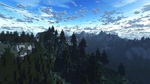  Captivating Minecraft Skyline: Clouds Above Forest  Wallpaper