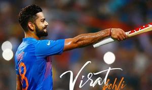 Captivating Pose of a Cricket Icon: Virat Kohli  Wallpaper