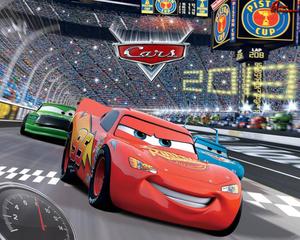 Cars Lightning McQueen In A Race Wallpaper