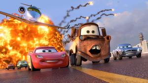Cars With Lightning McQueen Explosion Wallpaper