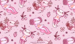 Cartoon Axolotl Pattern In Pink axolotl wallpaper