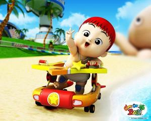 Cartoon Baby On Walker cartoon wallpaper