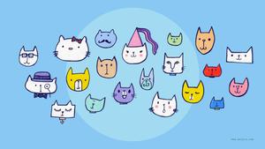 Cartoon Cats Faces Cute Laptop cute laptop wallpaper