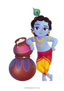 Cartoon Krishna Butter Pot cartoon krishna wallpaper
